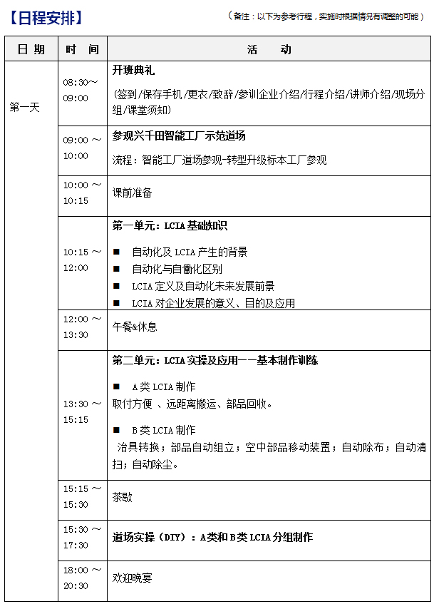 2018年12月份LCIA低成本自動化課程招生啦！